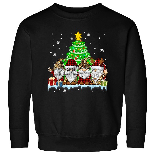 Gnomies Leopard Christmas Tree Gnomes Santa 61 Sweatshirts