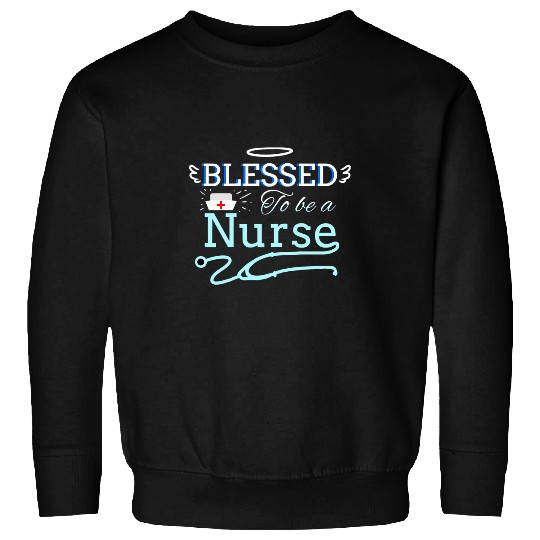 Christian Womens Blessed to be a nurses Bible Jesus God Christian nurses Christ Sweatshirts