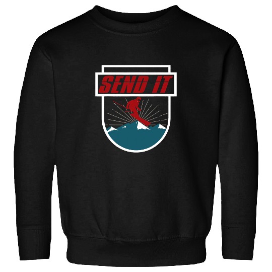 Skiing Ski Send It T Men Women Kids Skiing Snowboarding Tee Gift 1 Sweatshirts