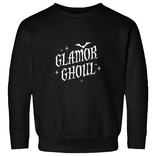 Glamor Ghoul w Bat Wings Goth Girl Makeup Art Sweatshirts