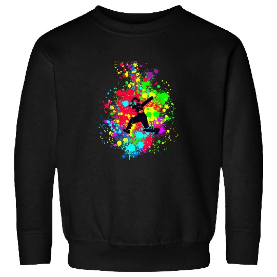 Cricket Fan Funny Cricket Player in splashed Colors for Sport Lovers Sweatshirts