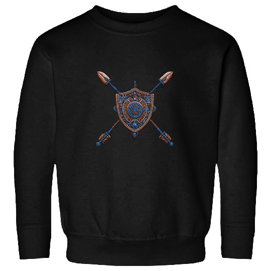 Bohemian Bliss Shield and Spear Cute Illustration V2 Sweatshirts