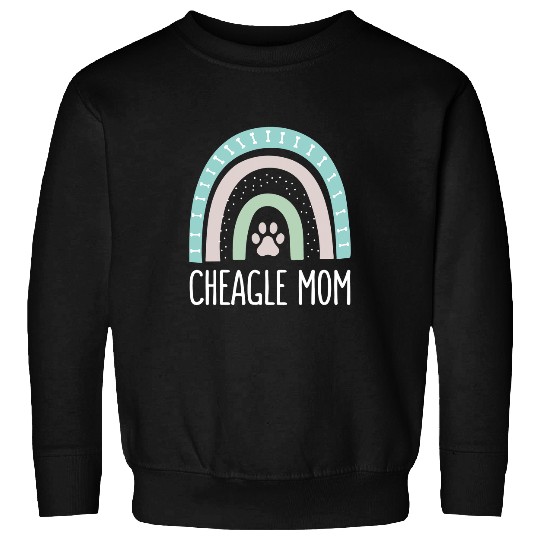 Cheagle Mom Rainbow Paw Dog Mom Sweatshirts