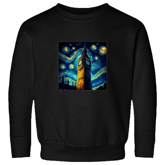 Surrealism Starry Night Great Clock Tower 1 Sweatshirts