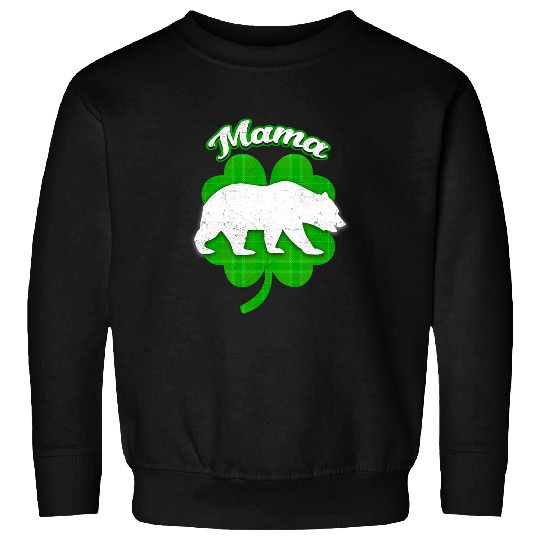 Funny Bear Mommy Bear Clover Irish Lucky Funny Matching St Patricks Cute Bears Sweatshirts