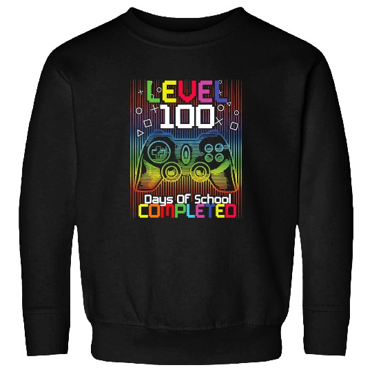 Game Gaming 100th Day Of School For Boy Level Completed Video Game Boys 86 Gamer Loving Game Sweatshirts