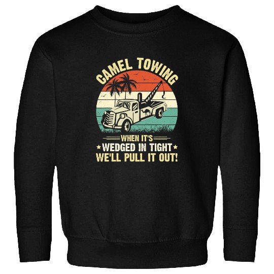 Llama Lover Camel Towing Funny Retro Adult Humor Saying Halloween Sweatshirts