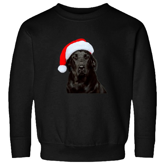Funny Labrador Lab Dog Black Lab Santa Hat Image Christmas Dog Labrador Sweatshirts