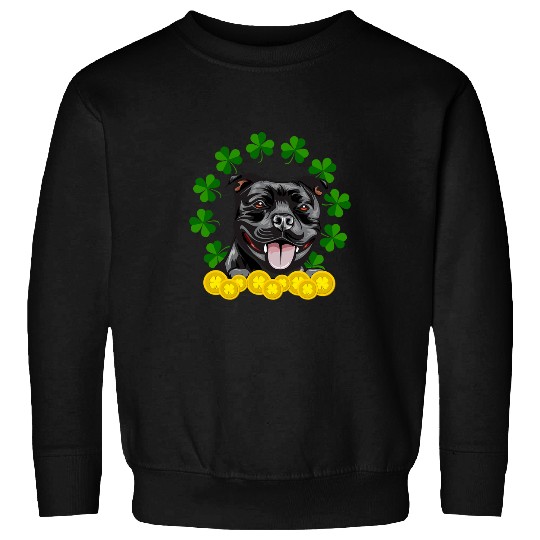 Dog Staffordshire St Patricks Day Dog Staffordshire Bull Terrier Dogs Sweatshirts