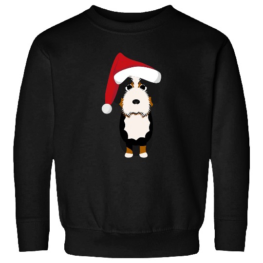 Bernedoodle Holiday Dog wearing Santa Hat Sweatshirts