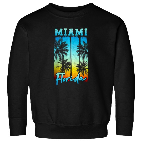 Surf Life Miami Florida Beach vintages Palm Trees Surf Vacation Retro Sweatshirts