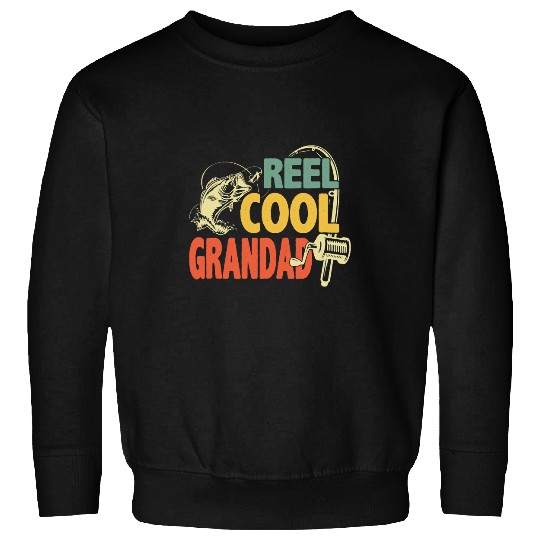 Fishing reel cool grandad fishing s fars day Fisher Sweatshirts