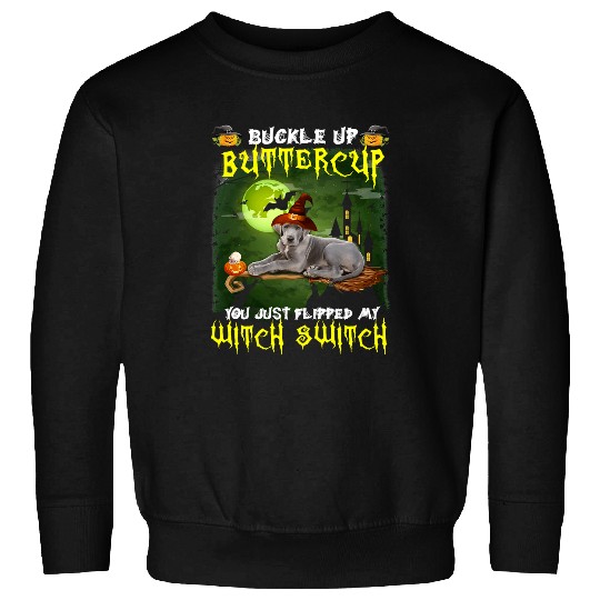 Dog Great Dane Buckle Up Buttercup You Just Flipped My Witch Switch 572 paw Sweatshirts