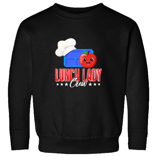 Lunch Lady Cafeteria Crew Worker Apple Lunch Tray With Chef Sweatshirts