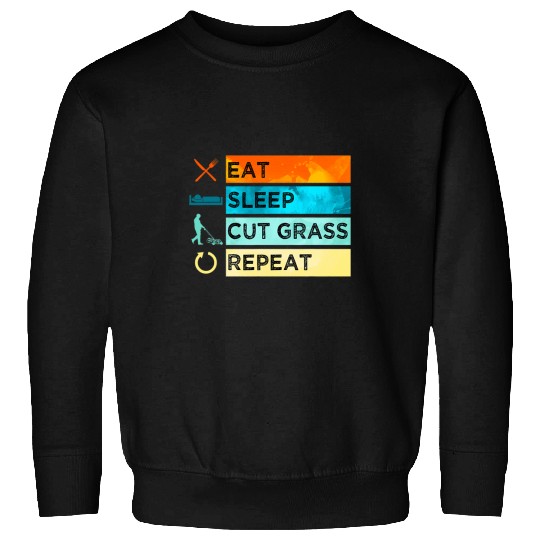 Eat Sleep Cut Grass Repeat Lawn Mower Landscape Landscaper Sweatshirts