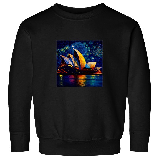Surrealism Starry Night Sydney Opera House Sweatshirts