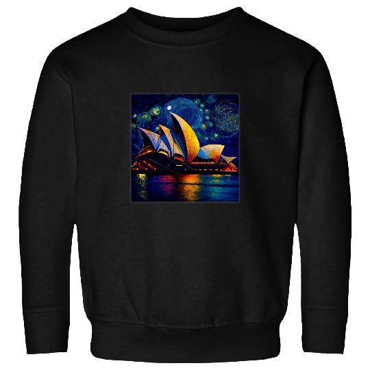 Surrealism Starry Night Sydney Opera House Sweatshirts