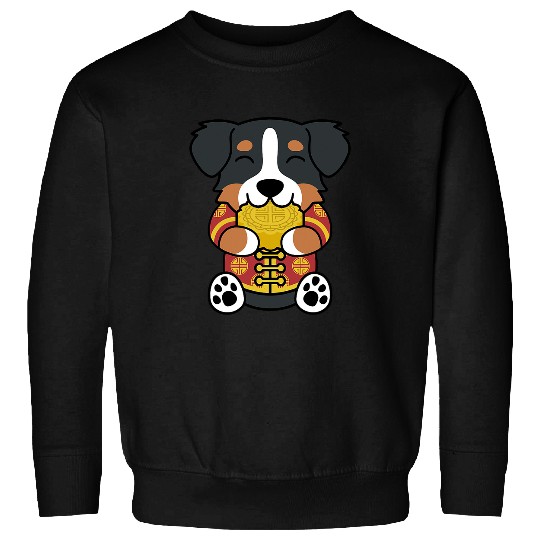 Chinese Costume Mooncake Bernese Mountain Dog Sweatshirts