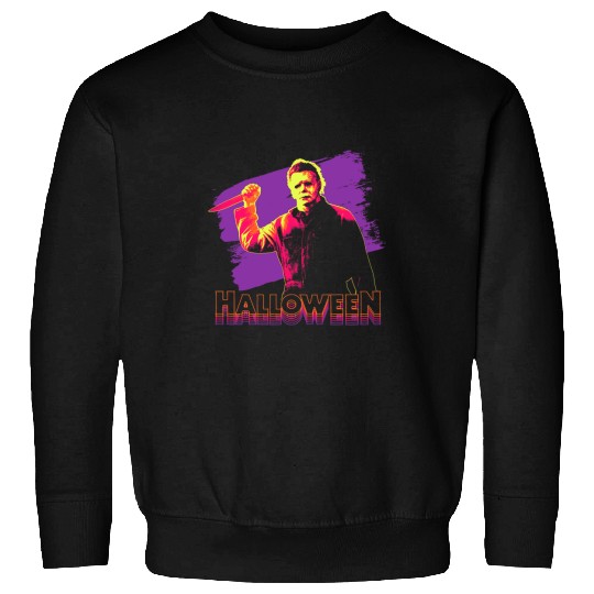 Halloween Michael Myers Neon Portrait Sweatshirts