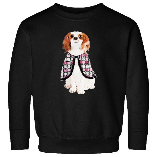 Cavalier King Charles Spaniel Dog Illustration With Cape Sweatshirts