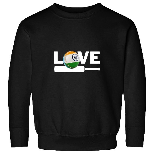 Cricket Fan India Cricket Lover I love Indian Cricket Flag Sweatshirts