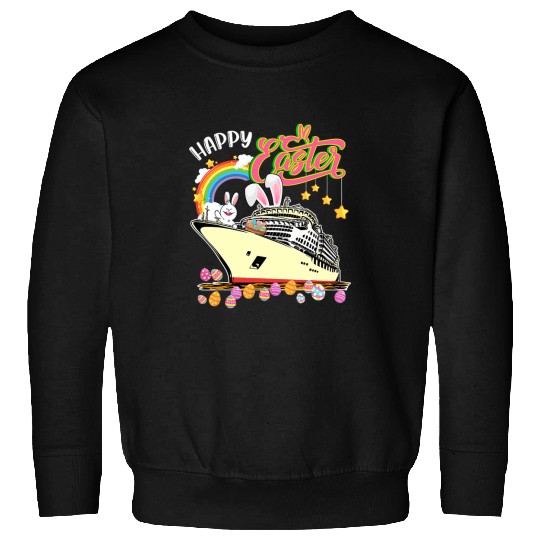 Happy Easter Bunny Carrying Chocolate Eggs On Cruise Ship Sweatshirts