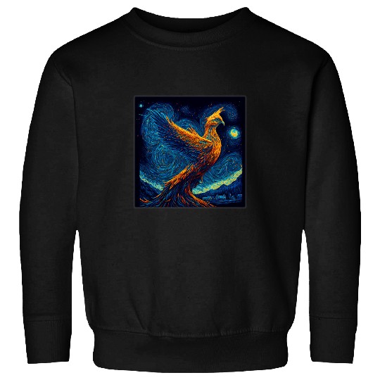 Surrealism Starry Night Phoenix Bird Sweatshirts