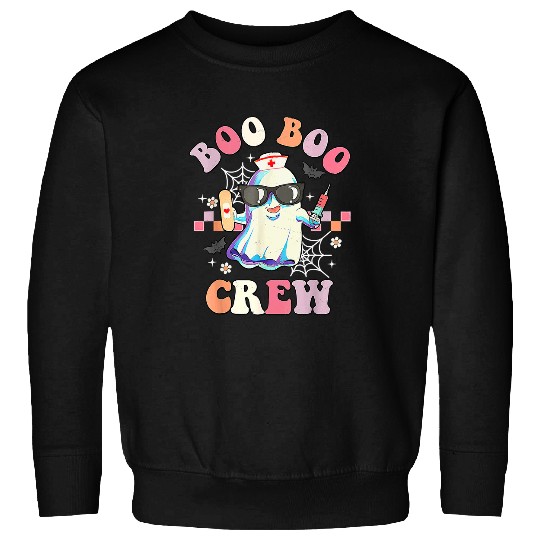 Nursing Boo boo Crew nurses Halloween ghosts Groovy Retro Matching 279 Sweatshirts