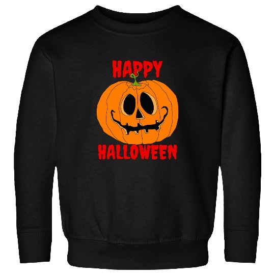Big Orange Jack O Lantern Pumpkin Happy Halloween Sweatshirts