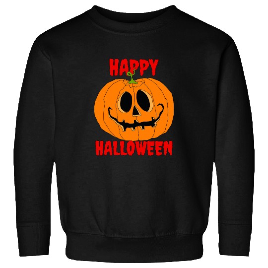 Big Orange Jack O Lantern Pumpkin Happy Halloween Sweatshirts