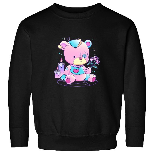 Funny Bear Pastel Goth Teddy Bear Japanese Anime Kawaii Demon Menhera Cute Bears Sweatshirts