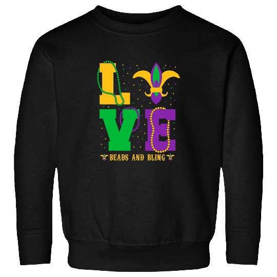 Beads Bling Love Fat Tuesday Sweatshirts