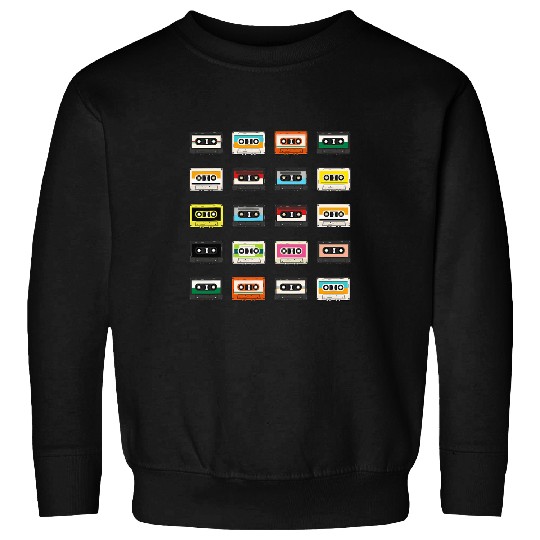 Cassettes Tapes Illustration Never Forget Retro Vintage Sweatshirts