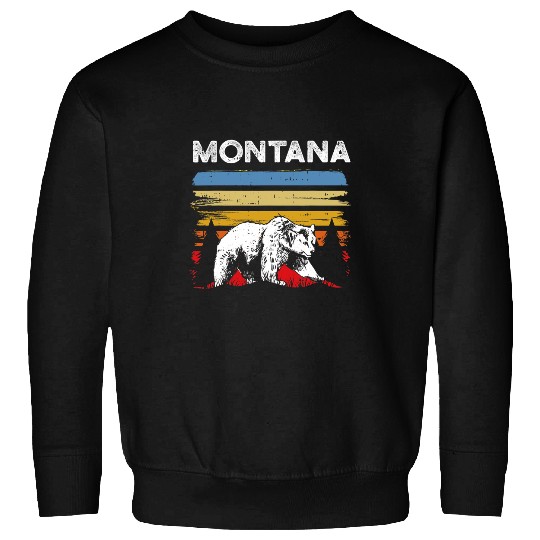 Funny Bear Montana Glacier National Park USA State Grizzly Cute Bears Sweatshirts