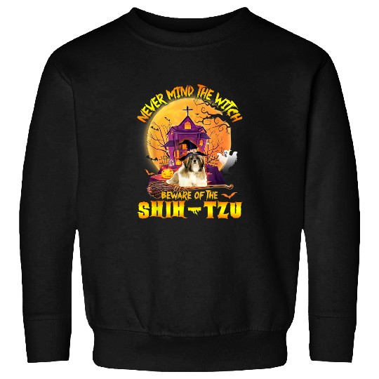 Never Mind The Witch Beware Of The Shih Tzu Witch Broom 4 Sweatshirts