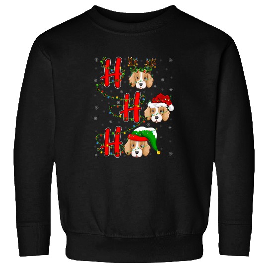 Matching Family xmass Santa Ho Ho Ho Foxhound Christmas Sweatshirts