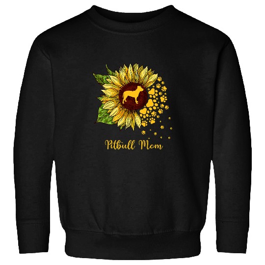 Bully Lover Dog Mom Sunflower Dog 118 Pitbull Dog Sweatshirts