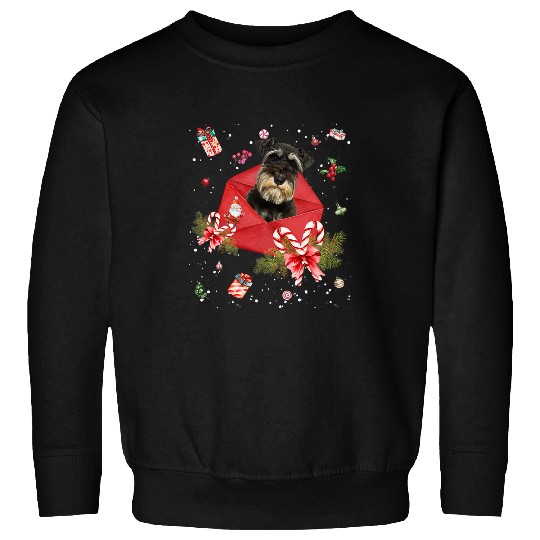 Dog Schnauzer Miniature Schnauzer In Christmas Card Ornament Pajama Xmas439 Sweatshirts
