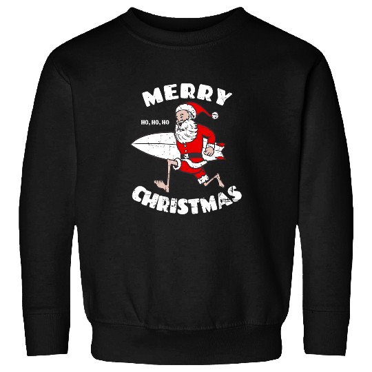 Surf Life Merry Christmas Surfing Santa Surfboarder Surf Lover Sweatshirts