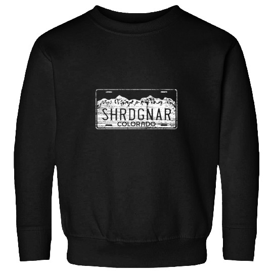 Skiing Ski Snowboard Colorado License Plate Shredding Gnar Sweatshirts