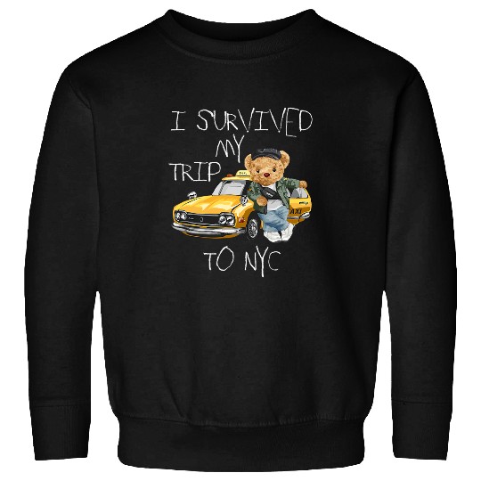 Funny Bear I Survived My Trip to NYC Taxi Cute Bears Sweatshirts