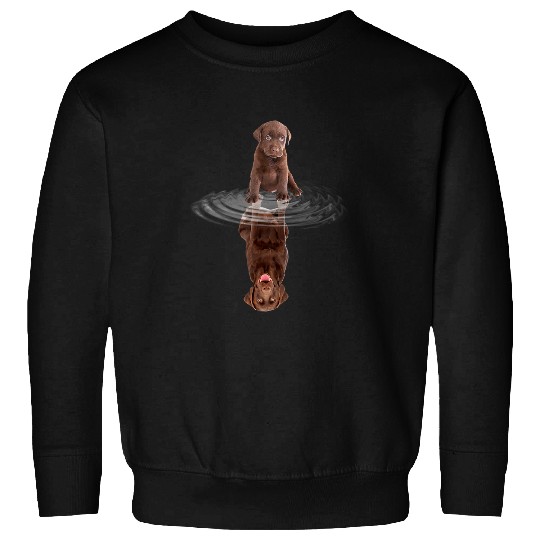 Labrador Lab Dog Labrador Chocolate Reflection Funny Fathers Day Dog Sweatshirts