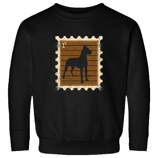 Dog Great Dane Postage Stamp with a Great Dane Sweatshirts