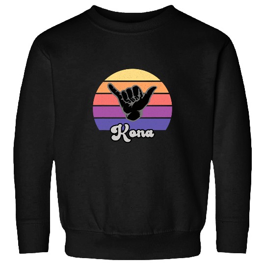 Surf Life Kona Hawaii HI Retro Shaka vintages Surfer Surfing Hang Loose Sweatshirts