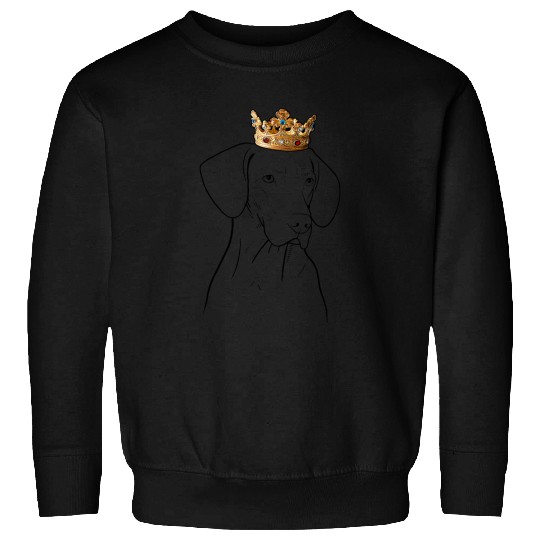 Dog Vizsla Wearing Crown Sweatshirts