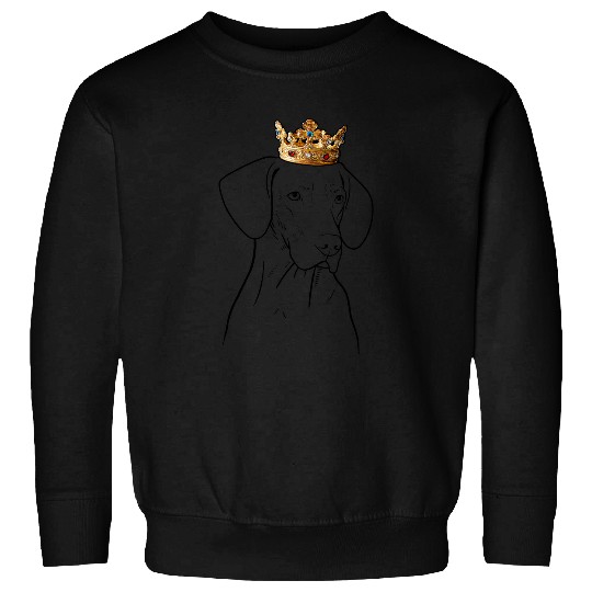 Dog Vizsla Wearing Crown Sweatshirts