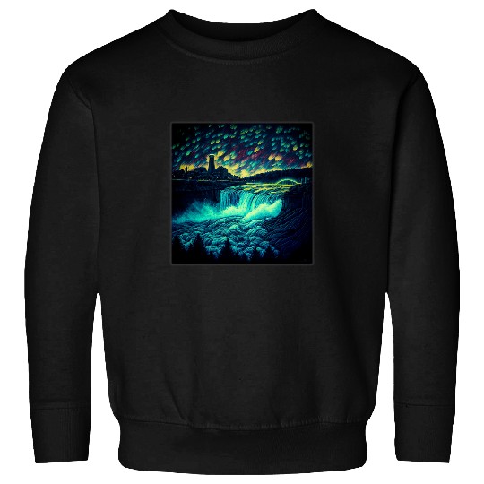 Surrealism Starry Night Niagara Falls 69 Sweatshirts