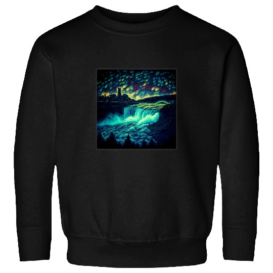 Surrealism Starry Night Niagara Falls 69 Sweatshirts