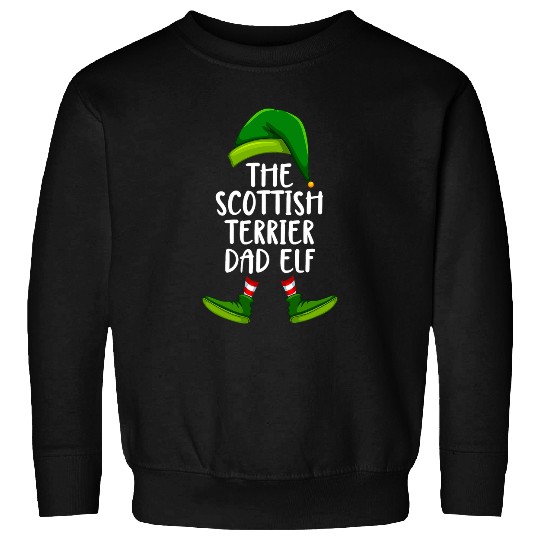 Dog Scottish Terrier Dad Dog Elf Funny Christmas Pajama xmass Men Sweatshirts