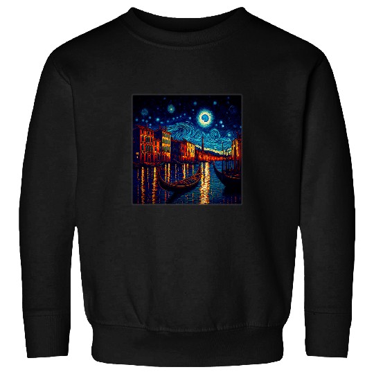 Surrealism Starry Night Grand Canal 1 Sweatshirts